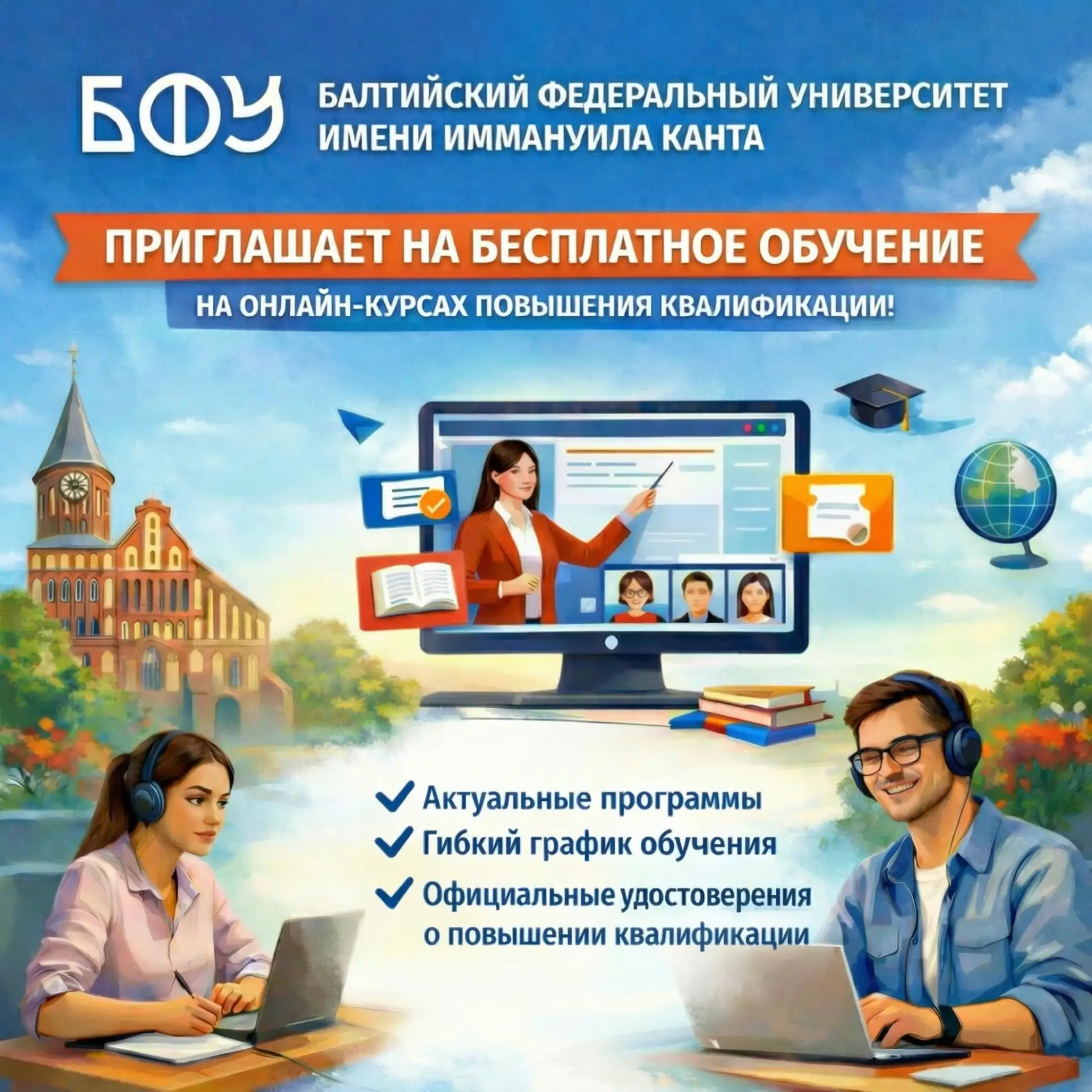 БФУ им. Канта приглашает пройти бесплатные программы обучения