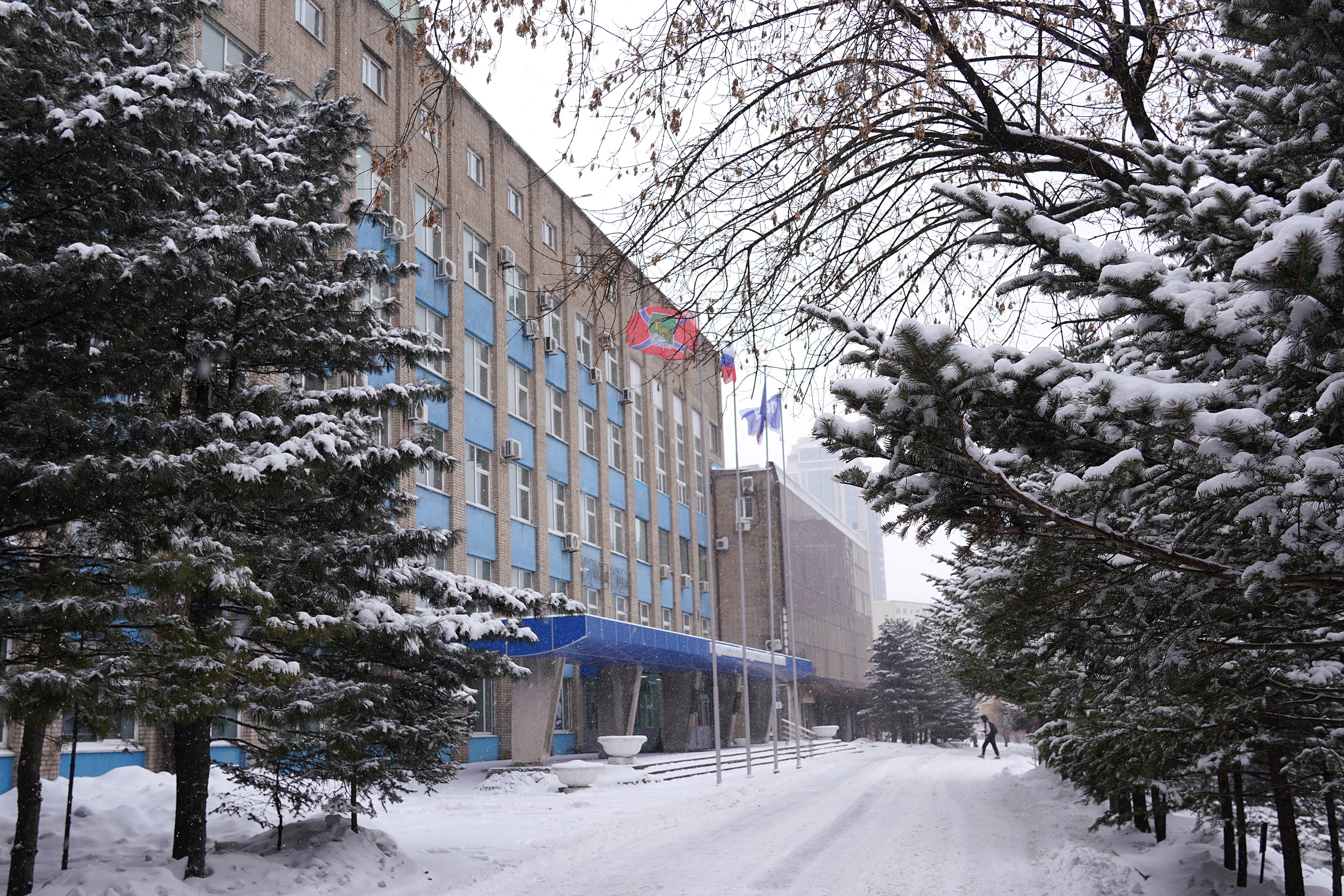 Встречаем ВВГУ в первом февральском снегу