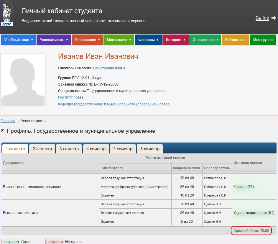 Сервис "Личный кабинет студента ВГУЭС" стал информативней